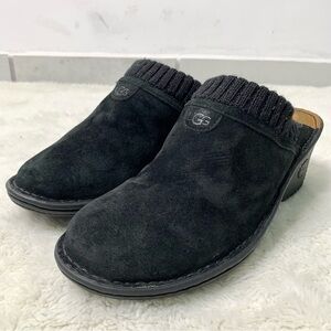 UGG Women's Black Gael S/N 1934 Suede Wedge Heel Round Toe Slip On Clog Shoes 9